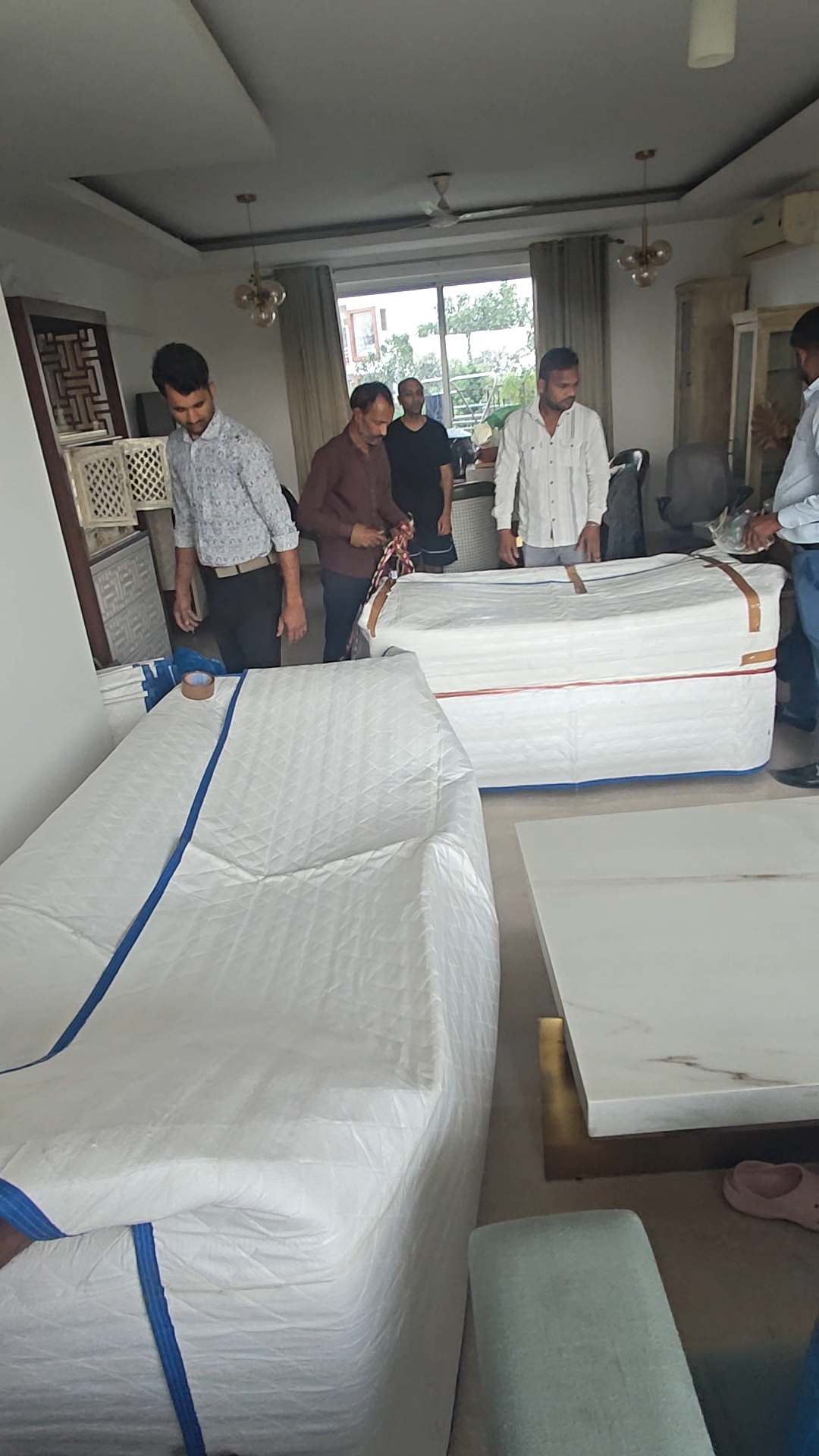 Professionally packed furniture ready for transport in Vasant Kunj